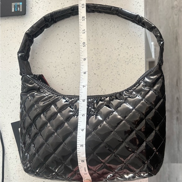 MZ Wallace Glossy Black Quilted Hobo Bag - Picture 8 of 12